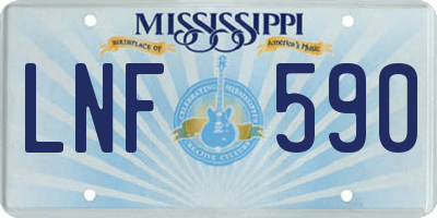 MS license plate LNF590