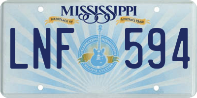 MS license plate LNF594
