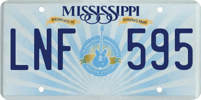 MS license plate LNF595