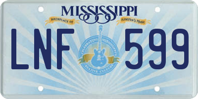 MS license plate LNF599