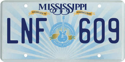 MS license plate LNF609