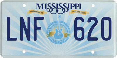 MS license plate LNF620