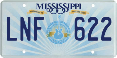 MS license plate LNF622