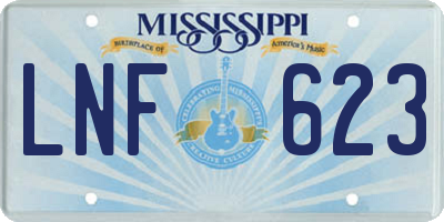 MS license plate LNF623