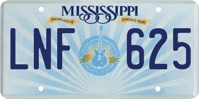 MS license plate LNF625