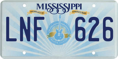 MS license plate LNF626