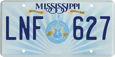 MS license plate LNF627