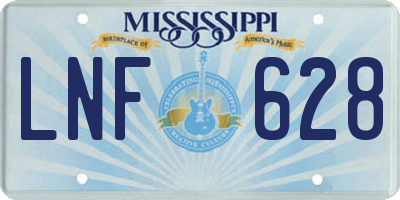 MS license plate LNF628