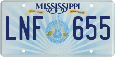 MS license plate LNF655