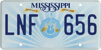 MS license plate LNF656