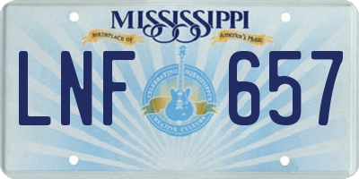 MS license plate LNF657