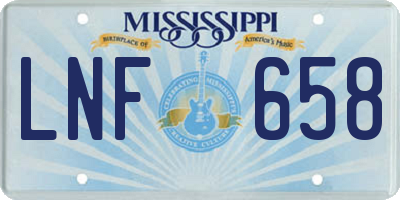 MS license plate LNF658