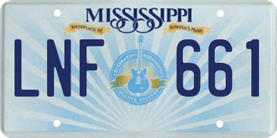 MS license plate LNF661