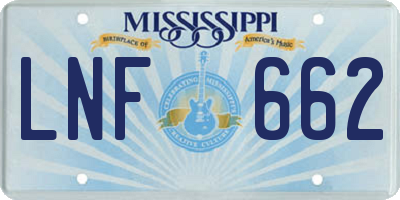 MS license plate LNF662
