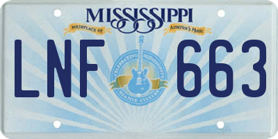 MS license plate LNF663