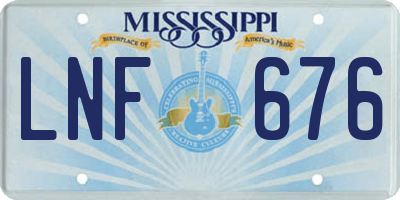 MS license plate LNF676
