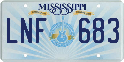 MS license plate LNF683