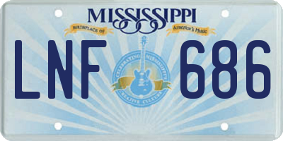 MS license plate LNF686