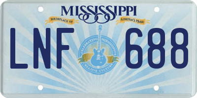 MS license plate LNF688