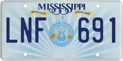 MS license plate LNF691