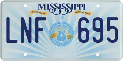 MS license plate LNF695