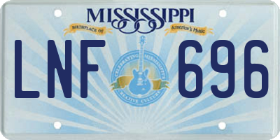 MS license plate LNF696