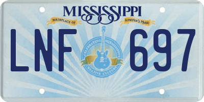 MS license plate LNF697