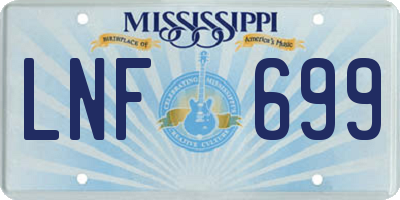 MS license plate LNF699