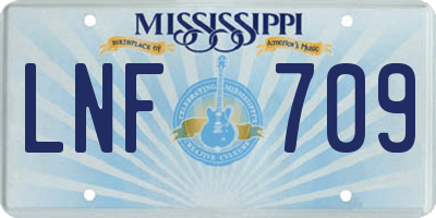 MS license plate LNF709