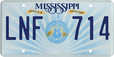 MS license plate LNF714