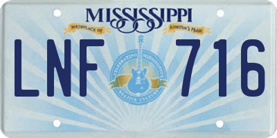 MS license plate LNF716
