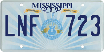 MS license plate LNF723