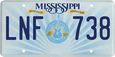 MS license plate LNF738