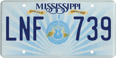 MS license plate LNF739