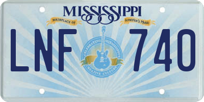 MS license plate LNF740