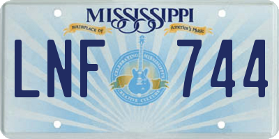 MS license plate LNF744