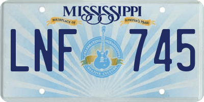 MS license plate LNF745