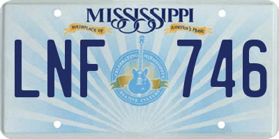 MS license plate LNF746