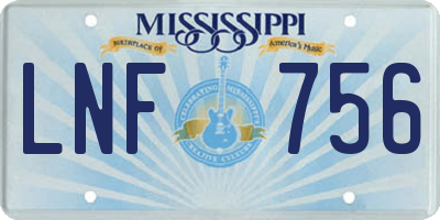 MS license plate LNF756