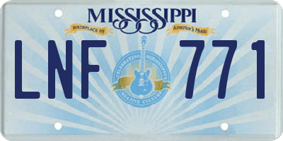 MS license plate LNF771