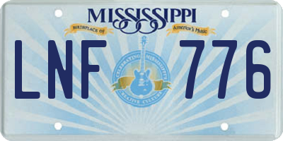MS license plate LNF776