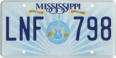 MS license plate LNF798