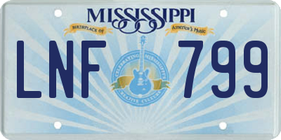 MS license plate LNF799