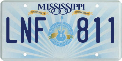 MS license plate LNF811
