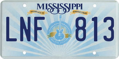 MS license plate LNF813