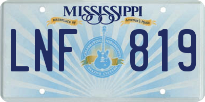 MS license plate LNF819