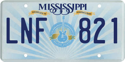 MS license plate LNF821
