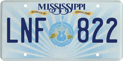 MS license plate LNF822