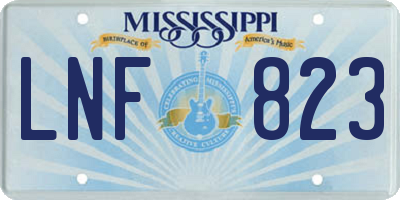 MS license plate LNF823