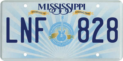 MS license plate LNF828
